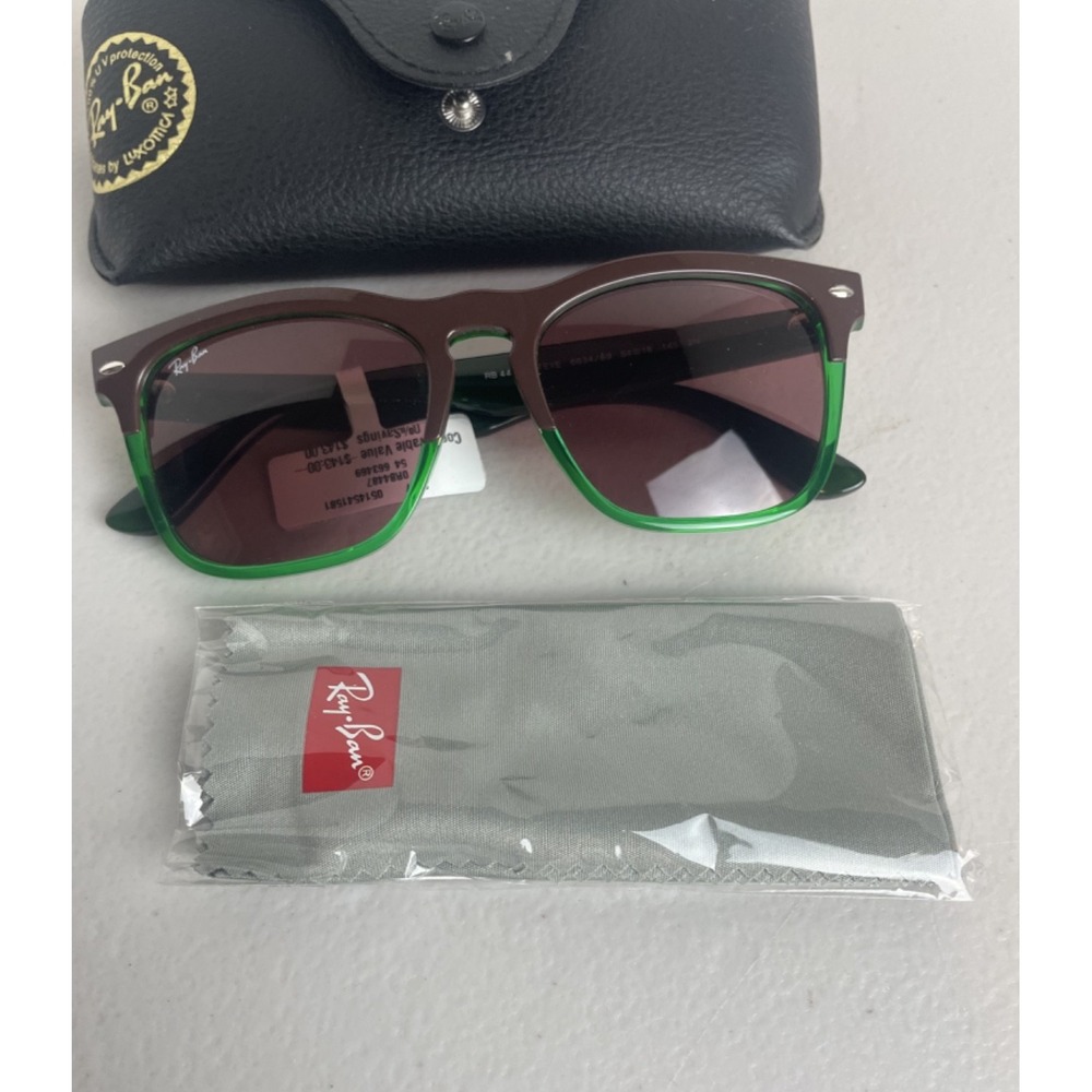 Ray-Ban STEVE RB4487F 54mm Sunglasses Brown/Transparent Green 663469 –New w/Case